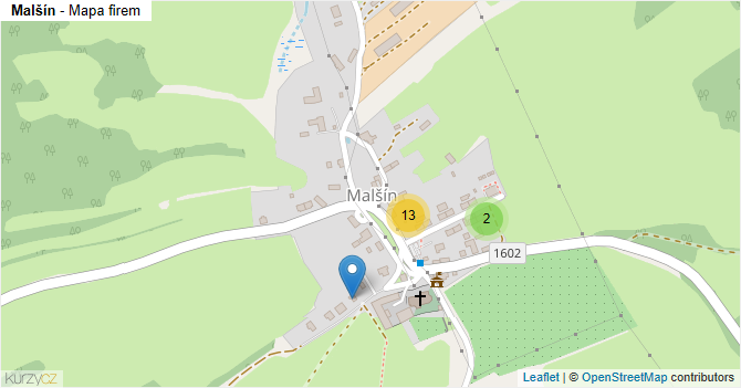 Malšín - mapa firem