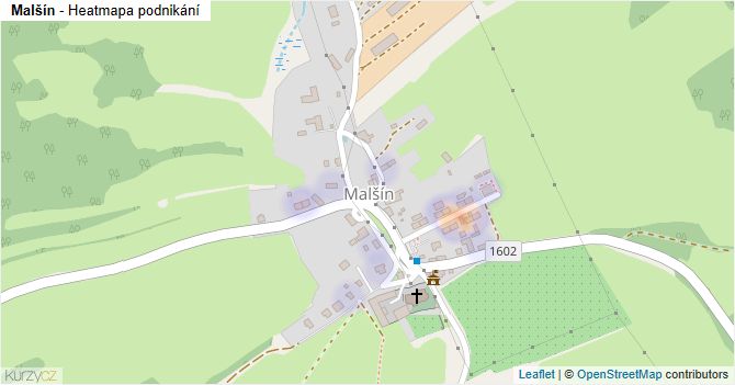 Malšín - mapa podnikání