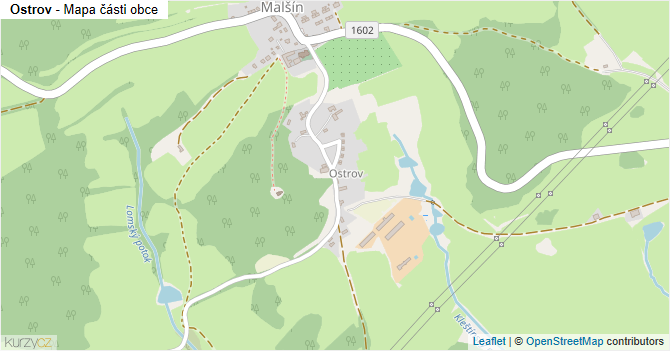 Ostrov - mapa části obce