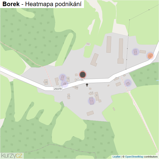 Mapa Borek - Firmy v části obce.