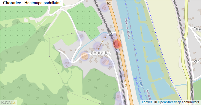 Choratice - mapa podnikání