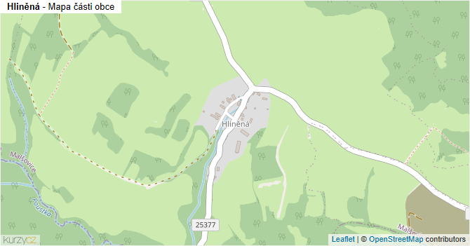 Hliněná - mapa části obce