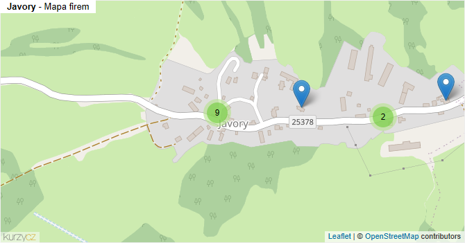 Javory - mapa firem