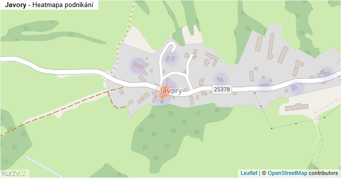 Javory - mapa podnikání