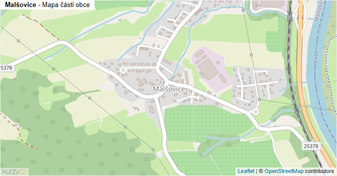 Malšovice - mapa části obce
