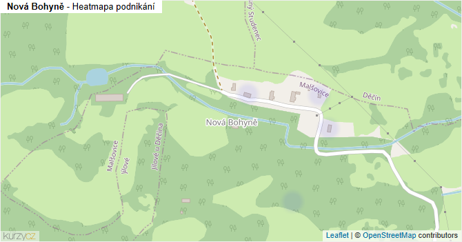 Nová Bohyně - mapa podnikání