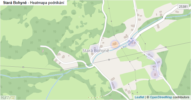 Stará Bohyně - mapa podnikání