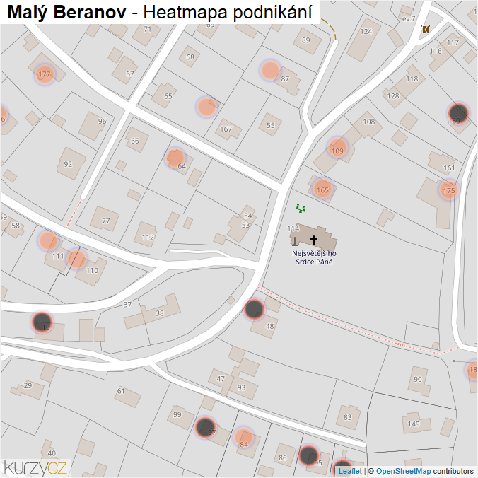 Mapa Malý Beranov - Firmy v obci.