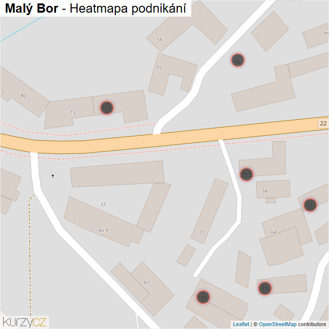 Mapa Malý Bor - Firmy v obci.
