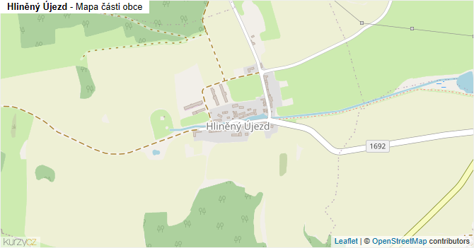 Hliněný Újezd - mapa části obce
