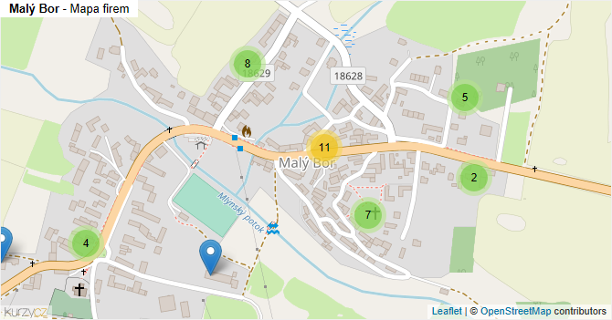 Malý Bor - mapa firem