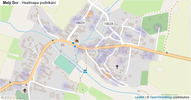Malý Bor - mapa podnikání
