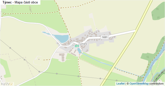 Týnec - mapa části obce