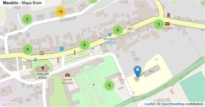 Manětín - mapa firem