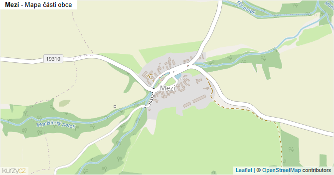 Mezí - mapa části obce