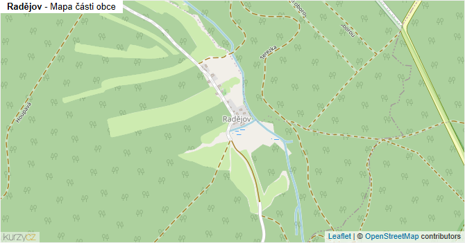 Radějov - mapa části obce