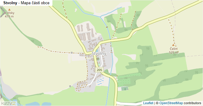 Stvolny - mapa části obce