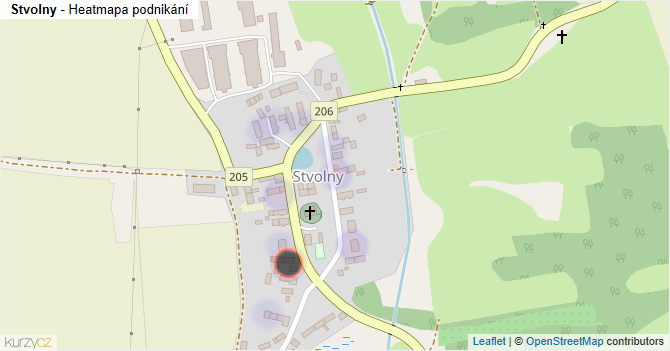 Stvolny - mapa podnikání