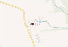 Újezd v obci Manětín - mapa části obce