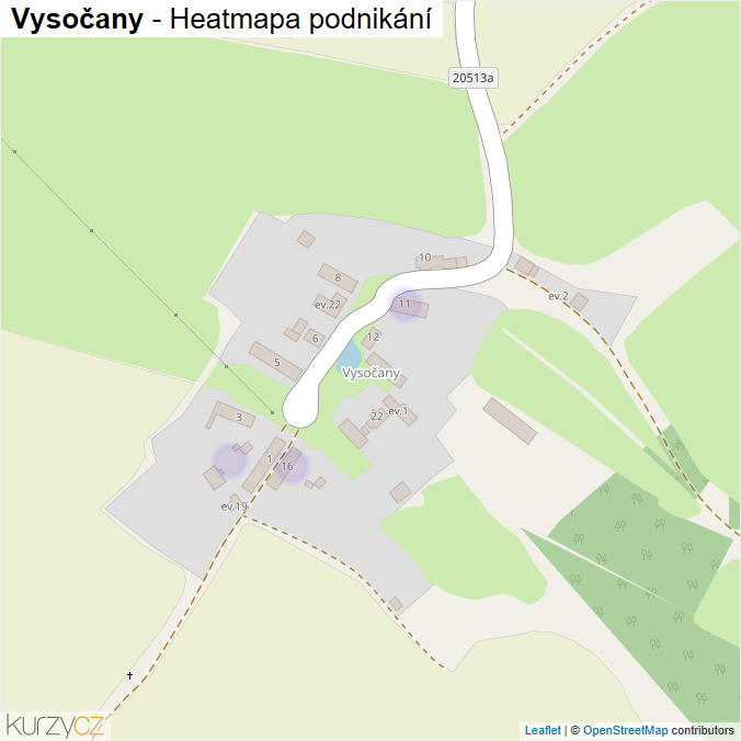 Mapa Vysočany - Firmy v části obce.