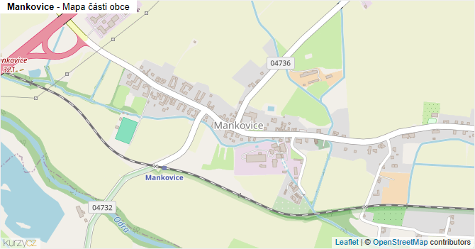 Mankovice - mapa části obce