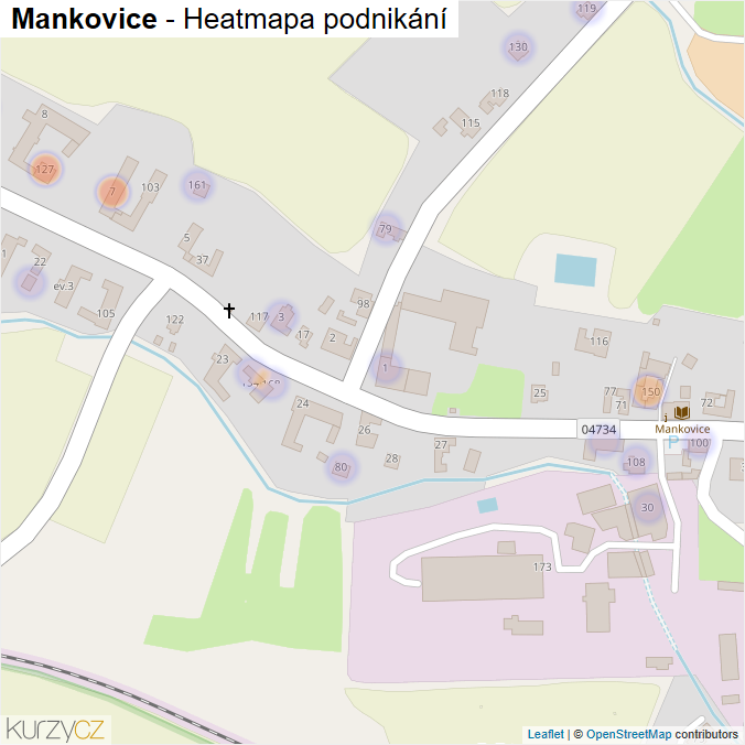 Mapa Mankovice - Firmy v části obce.