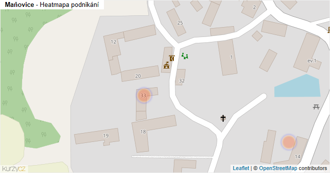 Maňovice - mapa podnikání