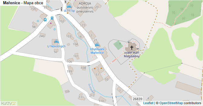Mařenice - mapa obce