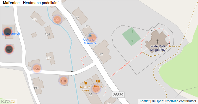 Mařenice - mapa podnikání