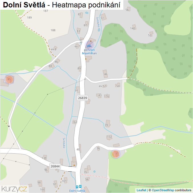 Mapa Dolní Světlá - Firmy v části obce.
