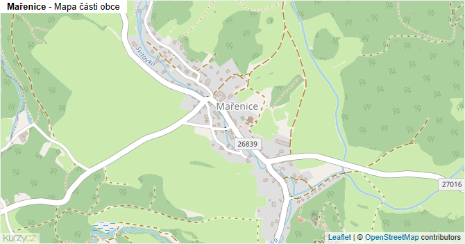 Mařenice - mapa části obce