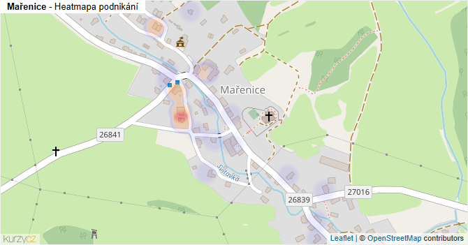 Mařenice - mapa podnikání