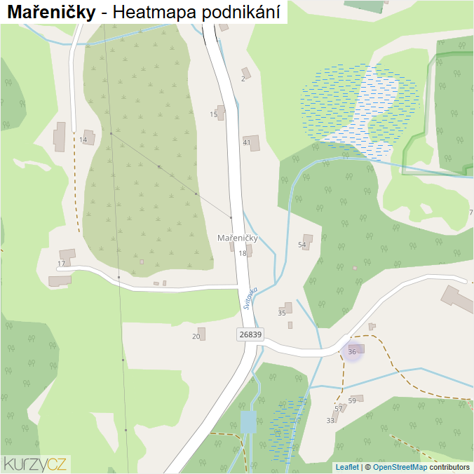 Mapa Mařeničky - Firmy v části obce.