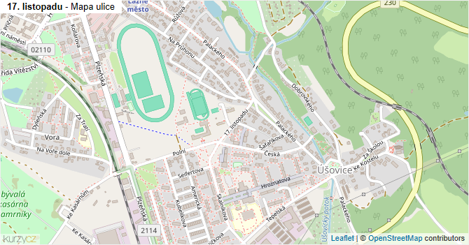 17. listopadu - mapa ulice