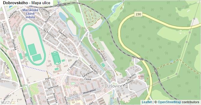 Dobrovského - mapa ulice