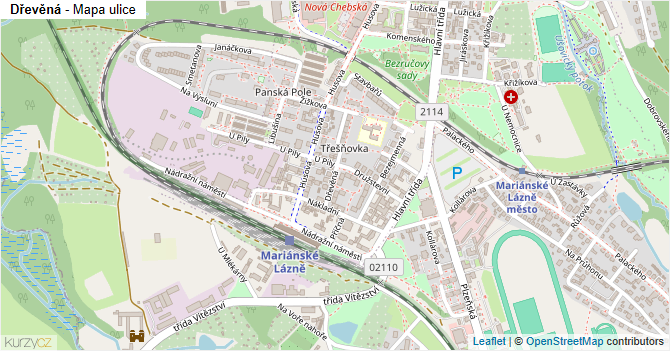 Dřevěná - mapa ulice