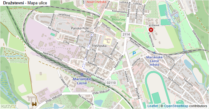 Družstevní - mapa ulice