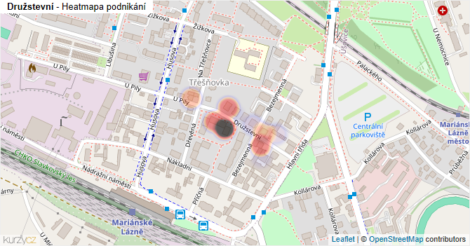 Družstevní - mapa podnikání