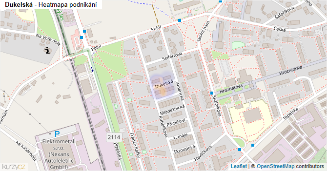 Dukelská - mapa podnikání