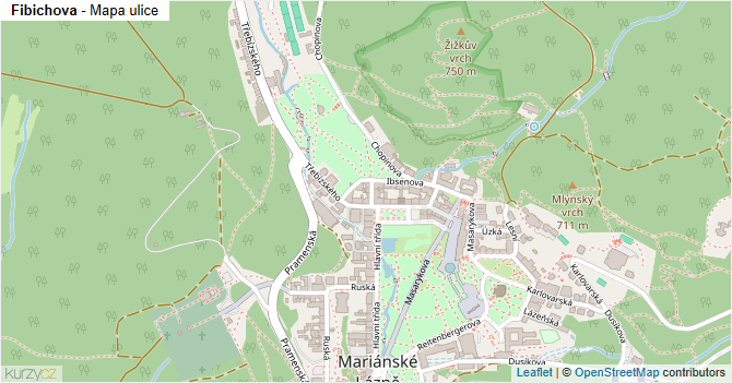 Fibichova - mapa ulice