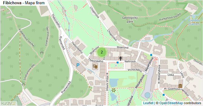 Fibichova - mapa firem