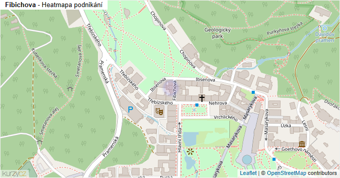 Fibichova - mapa podnikání