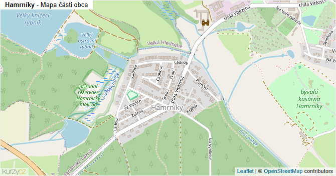 Hamrníky - mapa části obce