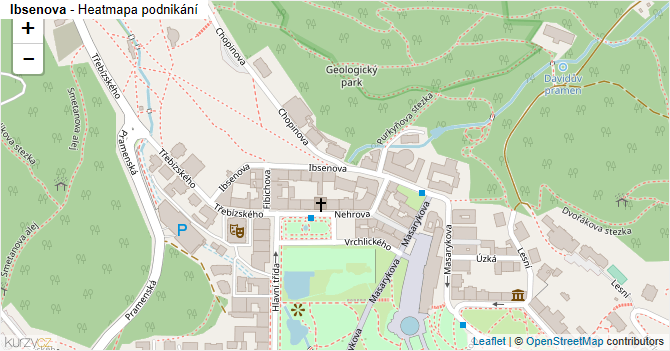 Ibsenova - mapa podnikání