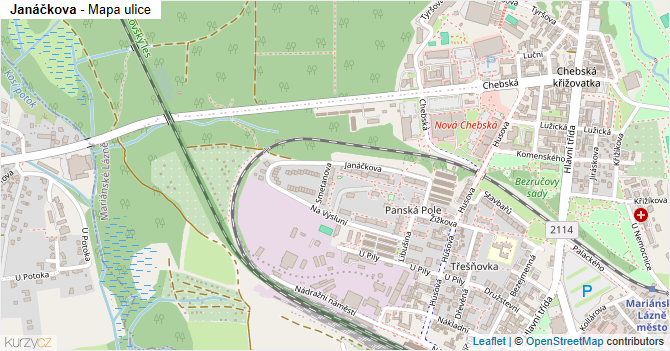 Janáčkova - mapa ulice