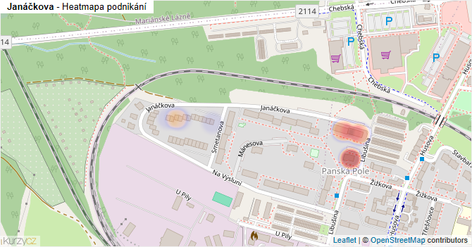 Janáčkova - mapa podnikání