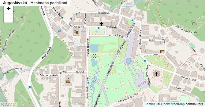 Jugoslávská - mapa podnikání
