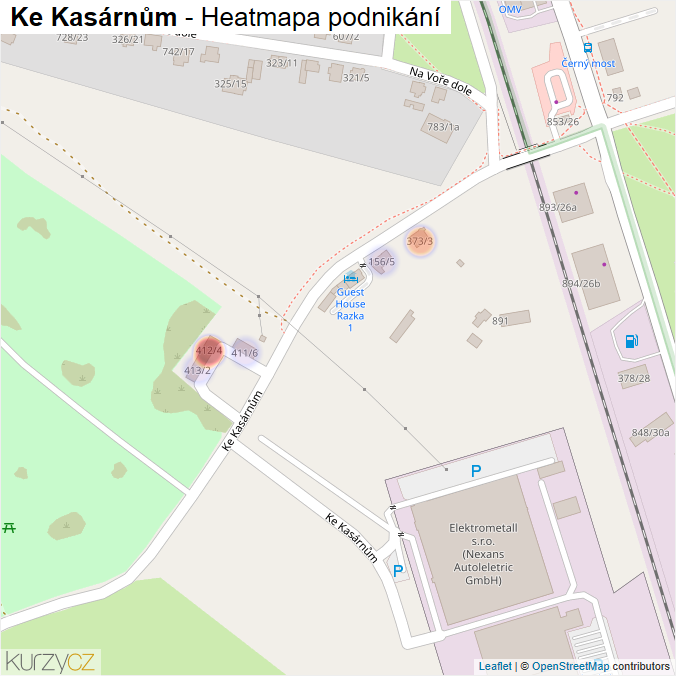 Mapa Ke Kasárnům - Firmy v ulici.