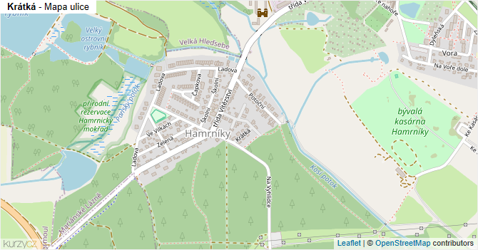 Krátká - mapa ulice