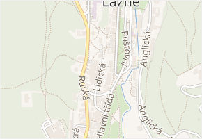 Lidická v obci Mariánské Lázně - mapa ulice